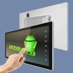 PC industrial con pantalla táctil Android, resistente y sin ventilador, de 23,8 pulgadas