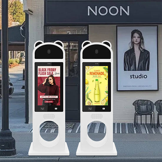 Panda-Shaped Outdoor AI Touchscreen Booth | Interactive Advertising Kiosk