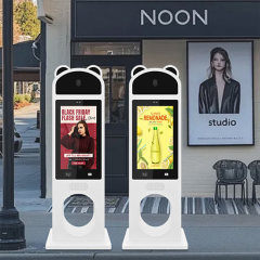 32" Panda-Shaped Outdoor AI Touchscreen Booth Interactive Advertising Kiosk
