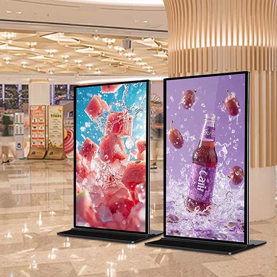 Quioscos multimedia electrónicos de pie con pantalla táctil de 55 pulgadas y pantalla completa.