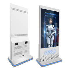 55-inch AI Digital Human Kiosk Screen Display Hardware with 360° LED Ambient Glow Base