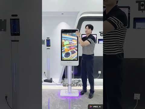 32-inch AI Interactive Digital Human Kiosk with LED-Lit Transparent Stand Design
