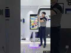 32-inch AI Interactive Digital Human Kiosk with LED-Lit Transparent Stand Design