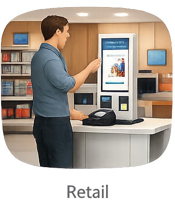 retail self checkout kiosk