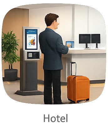 hotel self check in kiosk