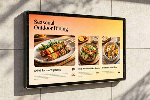 Menu Sign Outside Outdoor Digital Menu Boards — Professional External Digital Signage