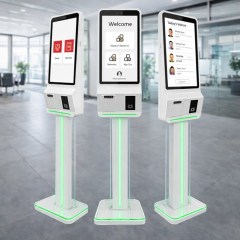 Floor Standing Self Service AI Assistant Kiosk with Acrylic Pedestal