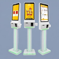 Floor Standing Self Service AI Assistant Kiosk with Acrylic Pedestal