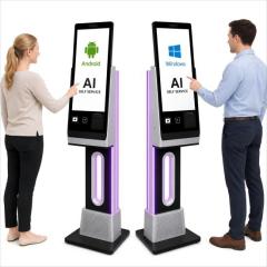 21.5 Inch Freestanding Interactive Self Service Kiosk with Hollow LED-Lit Design