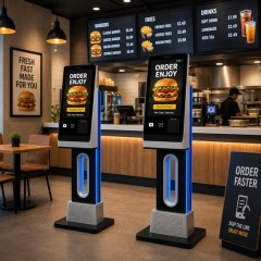 21.5 Inch Freestanding Interactive Self Service Kiosk with Hollow LED-Lit Design