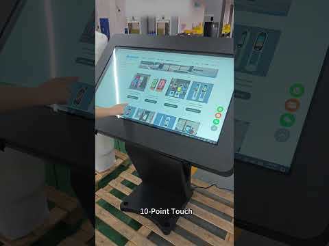 Horizontal outdoor LCD touchscreen monitor interactive information wayfinding kiosk