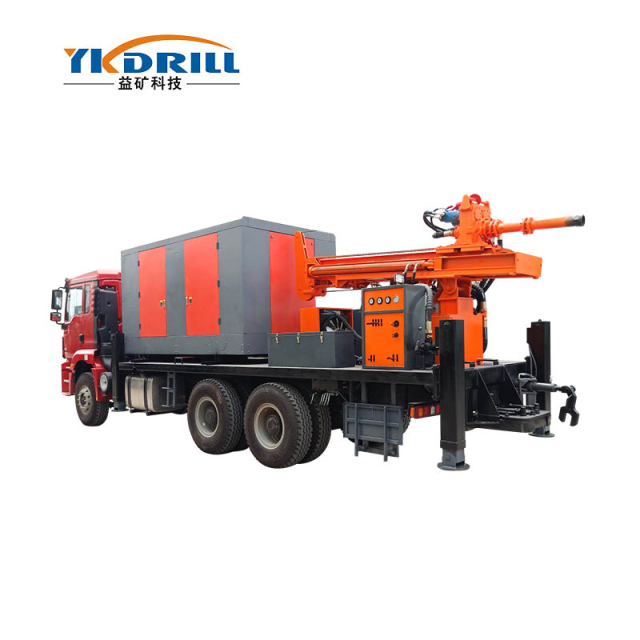 350T Truck Mounted Water Borehole Drilling Rig/Multi-Function Hydraulic Rotary Drilling Rig/Light Truck Chassis Car Rig RS