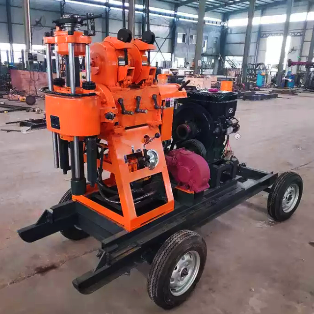 200m drill rig with electrical start the drilling rig is suitable for water well drilling, prospecting, geophysical exploration, roads and buildings and other exploration and blast hole drilling projects.