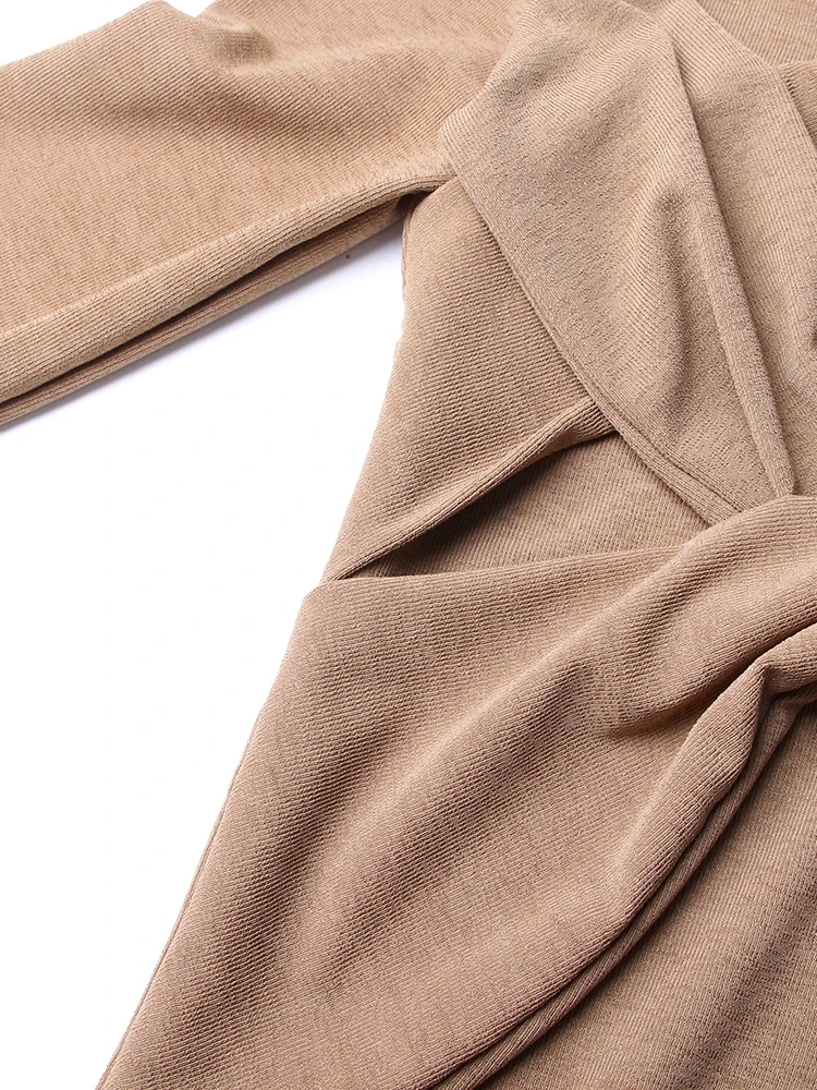 TWOTWINSTYLE Solid Hollow Out Minimalist Slimming Women Knitting Dress