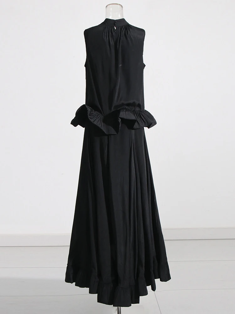 TWOTWINSTYLE Solid Elegant Patchwork Ruffles Women Formal Dresses