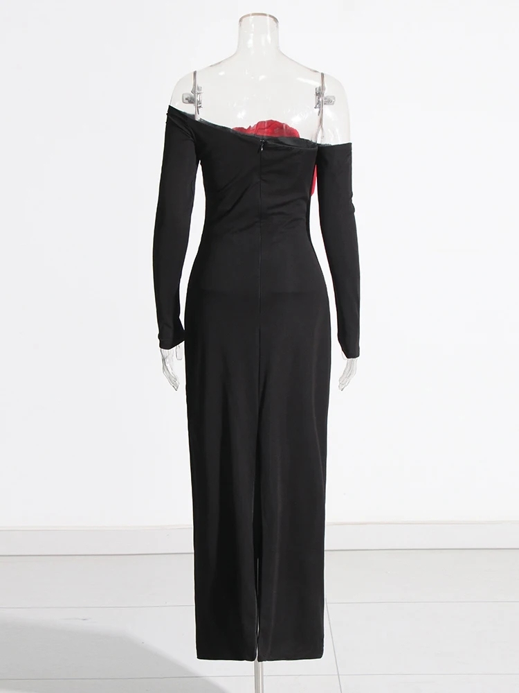 TWOTWINSTYLE Colorblock Patchwork Appliques Women Slimming Dresses