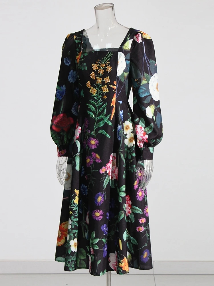 TWOTWINSTYLE Elegant Hit Color Printing Women Formal Dresses