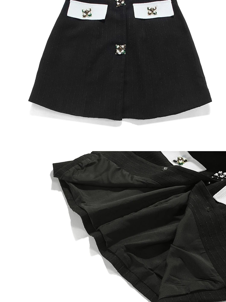 TWOTWINSTYLE Hit Color Patchwork Diamonds Slimming Women Dress