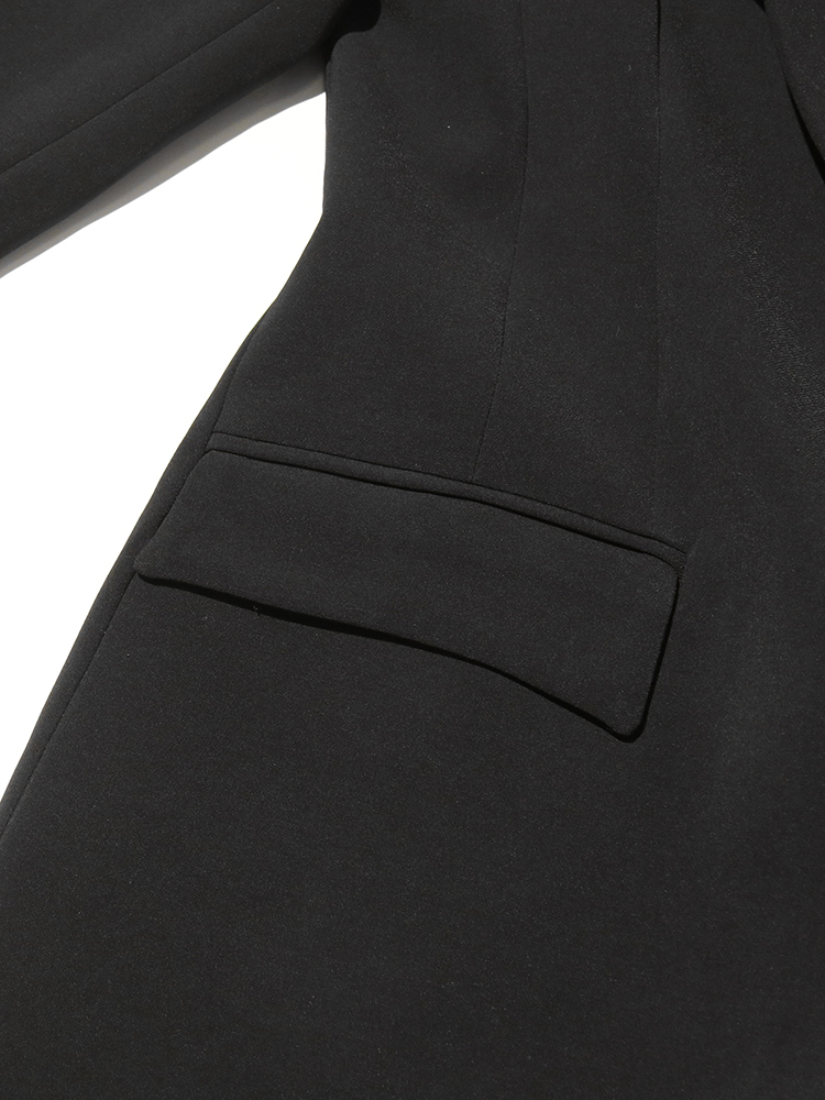 TWOTWINSTYLE Solid Slimming Patchwork Pockets Temperament Women Trench