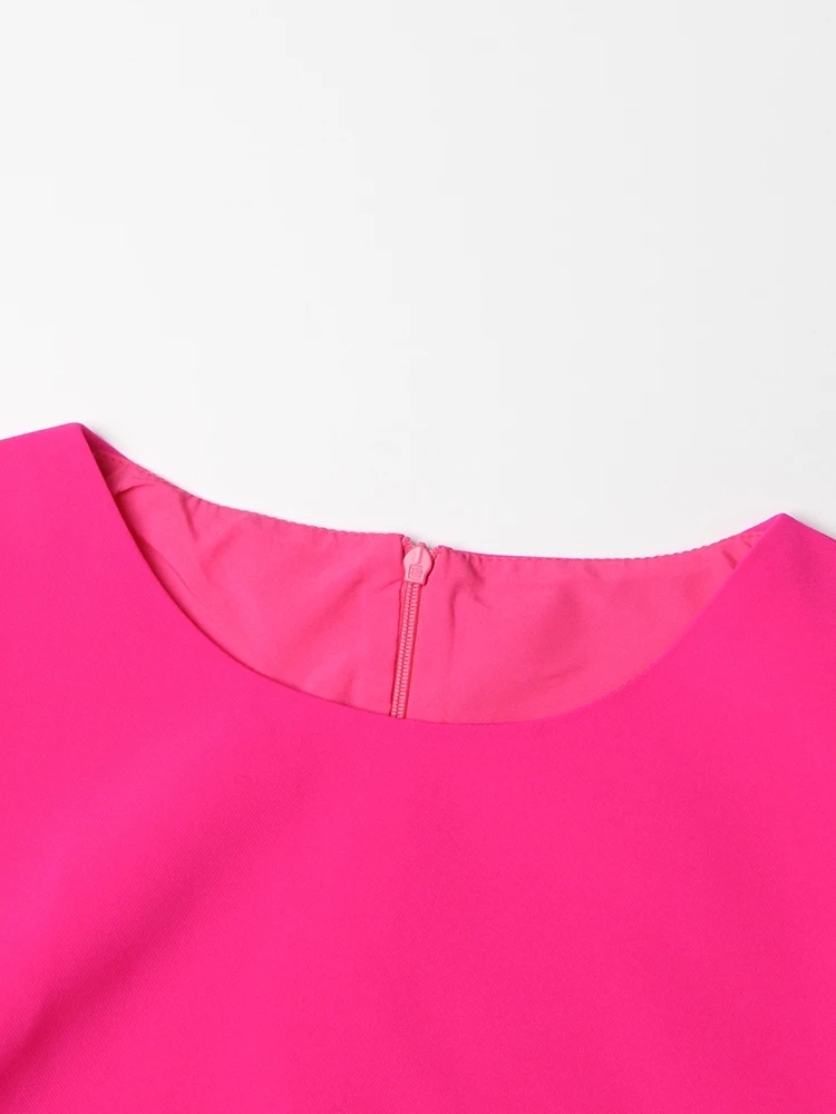 TWOTWINSTYLE Solid Minimalist Patchwork Bowknot Women Dress