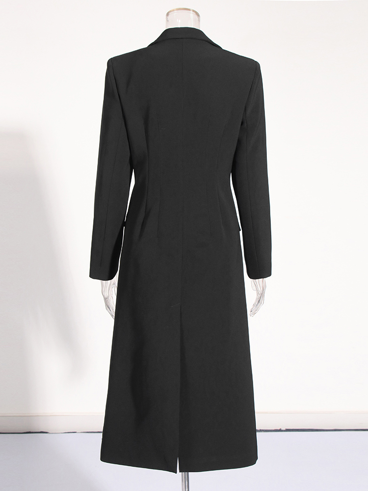 TWOTWINSTYLE Solid Slimming Patchwork Pockets Temperament Women Trench