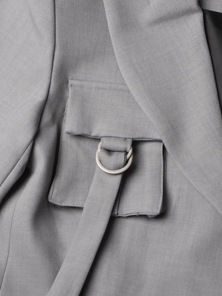 TWOTWINSTYLE Solid Patchwork Pockets Women Slimming Trenches