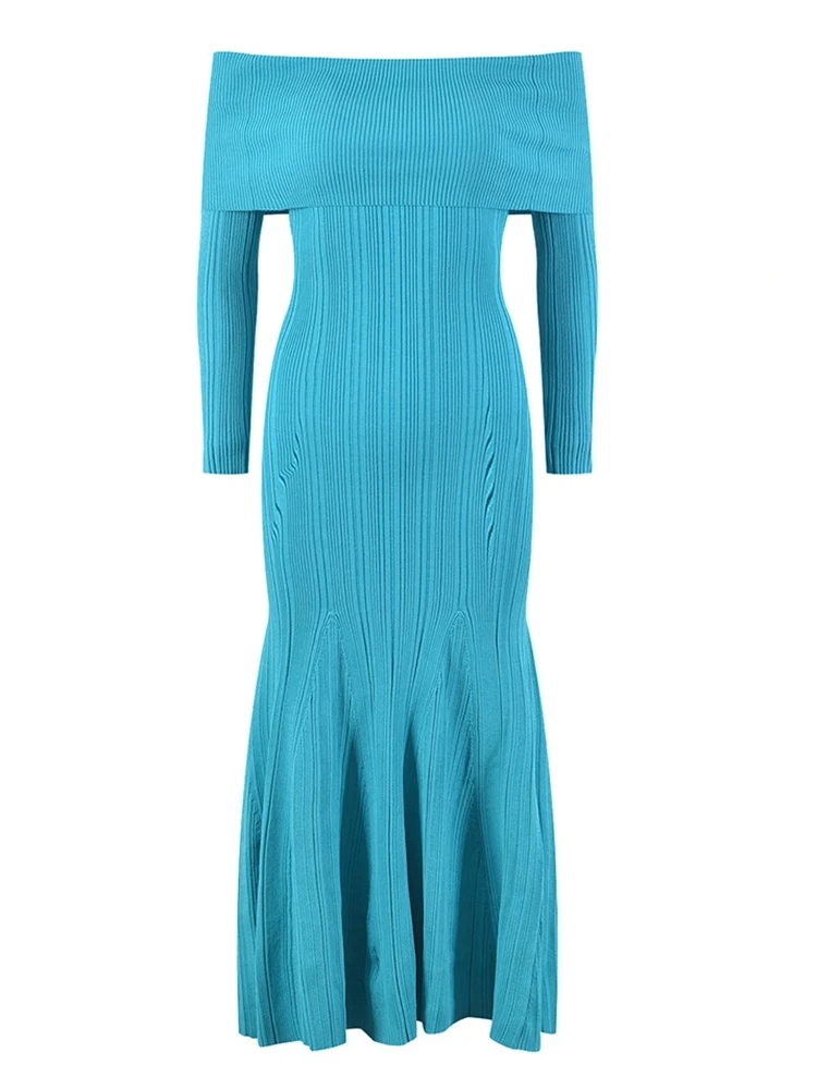 TWOTWINSTYLE Solid Slimming Patchwork Folds Women Elegant Dresses