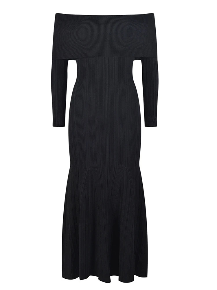 TWOTWINSTYLE Solid Slimming Patchwork Folds Women Elegant Dresses