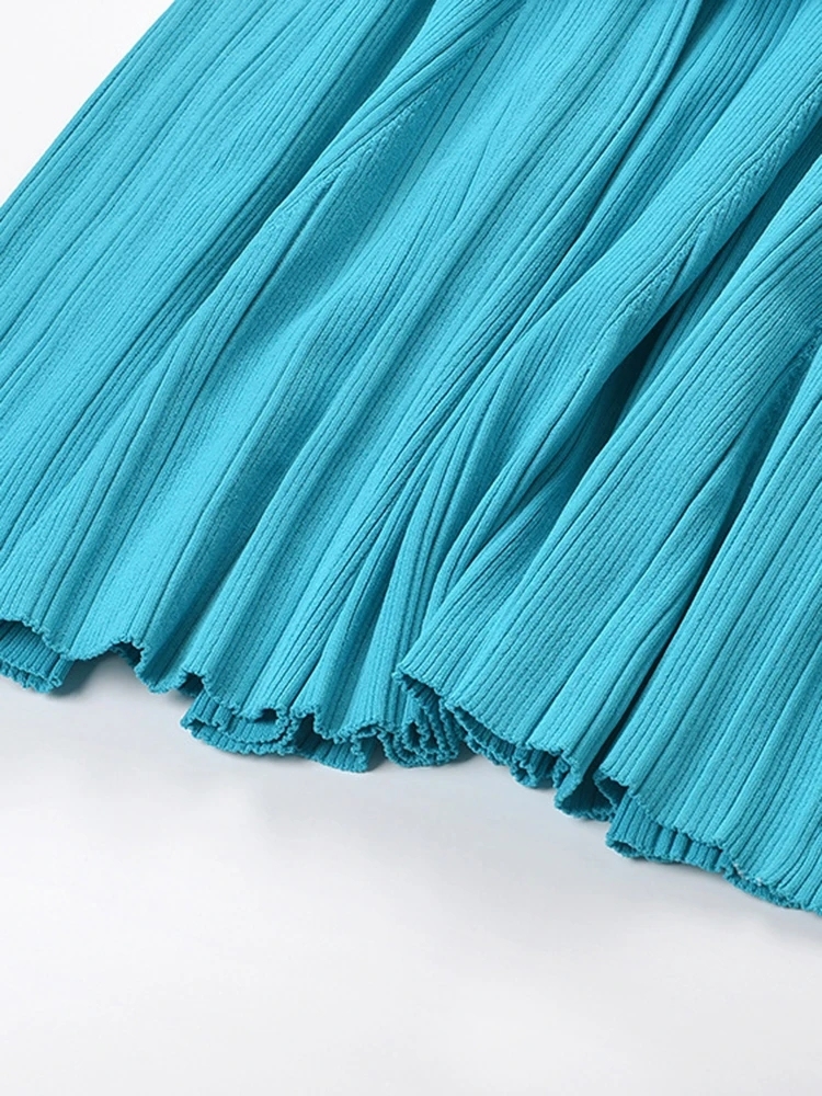 TWOTWINSTYLE Solid Slimming Patchwork Folds Women Elegant Dresses