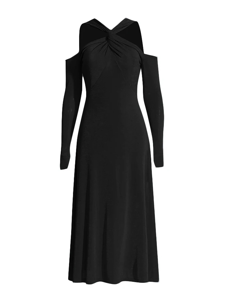 TWOTWINSTYLE Solid Slimming Patchwork Zipper Hollow Out Sexy Women Dress