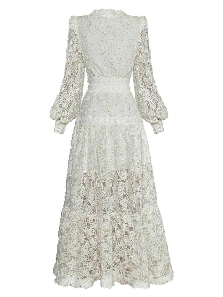 TWOTWINSTYLE Temperament Embroidery Spliced Lace Women Formal Dresses
