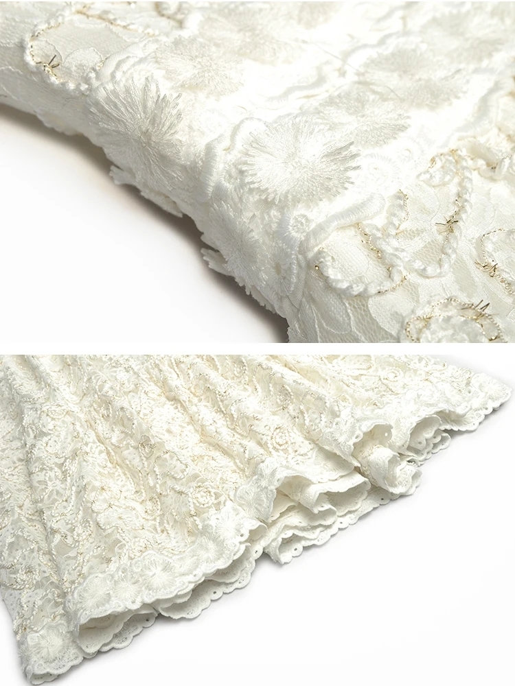 TWOTWINSTYLE Temperament Embroidery Spliced Lace Women Formal Dresses