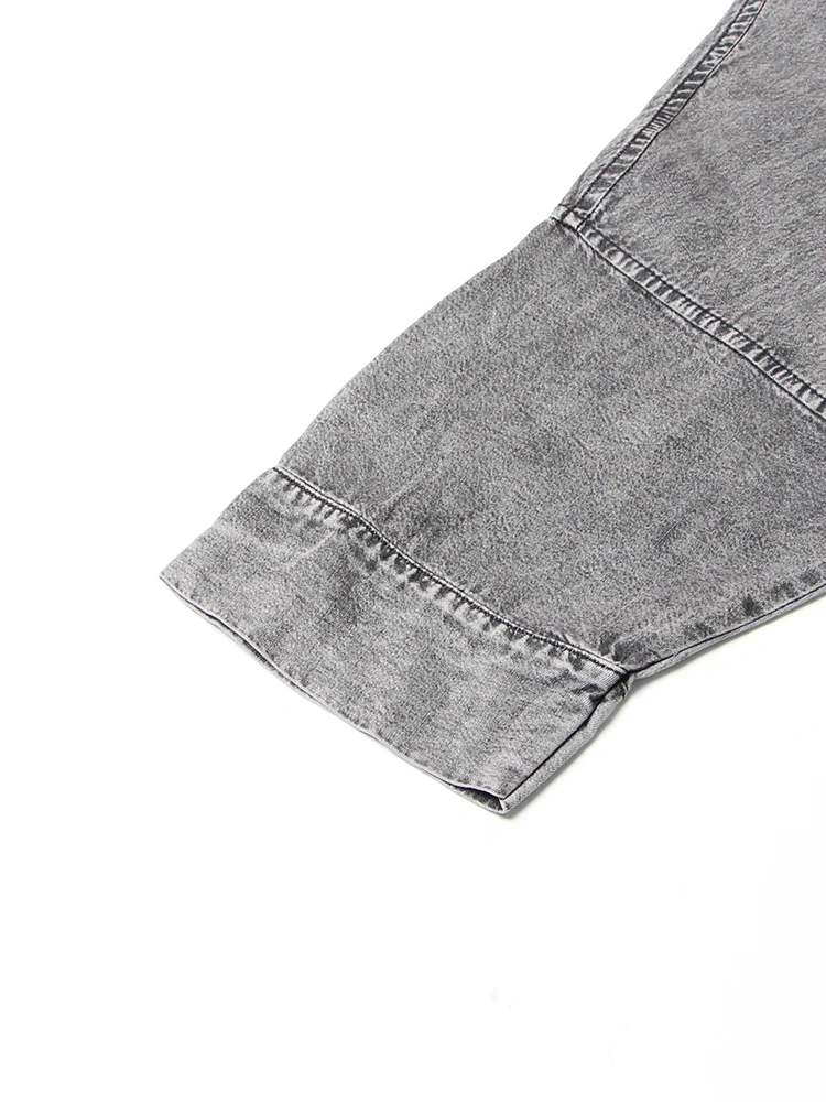 TWOTWINSTYLE Hit Color Jacket For Women Lapel Batwing Sleeve Patchwork Single Breasted Bat Sleeved Loose Jackets Female Autumn