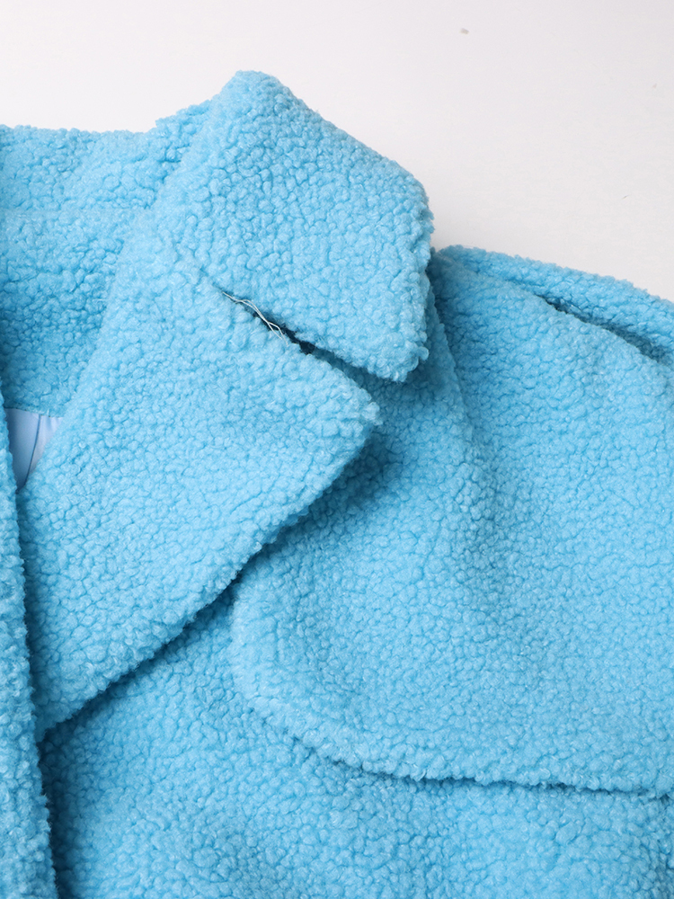 TWOTWINSTYLE For Women Lapel Long Sleeve Spliced Button Chic Coat