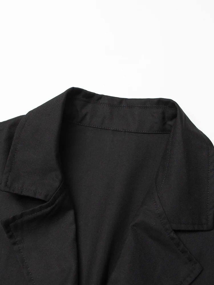 TWOTWINSTYLE Hit Color Jacket For Women Lapel Batwing Sleeve Patchwork Single Breasted Bat Sleeved Loose Jackets Female Autumn