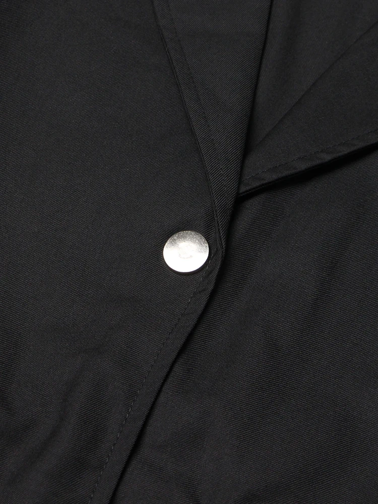 TWOTWINSTYLE Hit Color Jacket For Women Lapel Batwing Sleeve Patchwork Single Breasted Bat Sleeved Loose Jackets Female Autumn