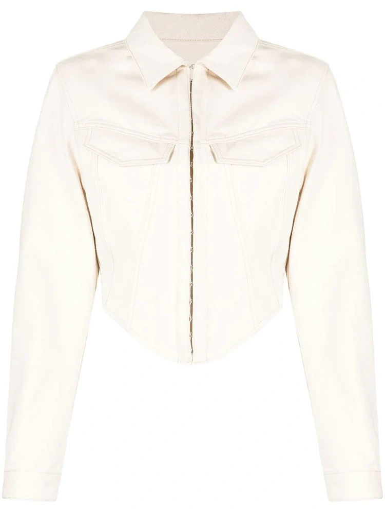 TWOTWINSTYLE Solid Casual Denim Jackets For Women Lapel Long Sleeve Slimming Chic Temperament Jacket Female Fashion Clothing New