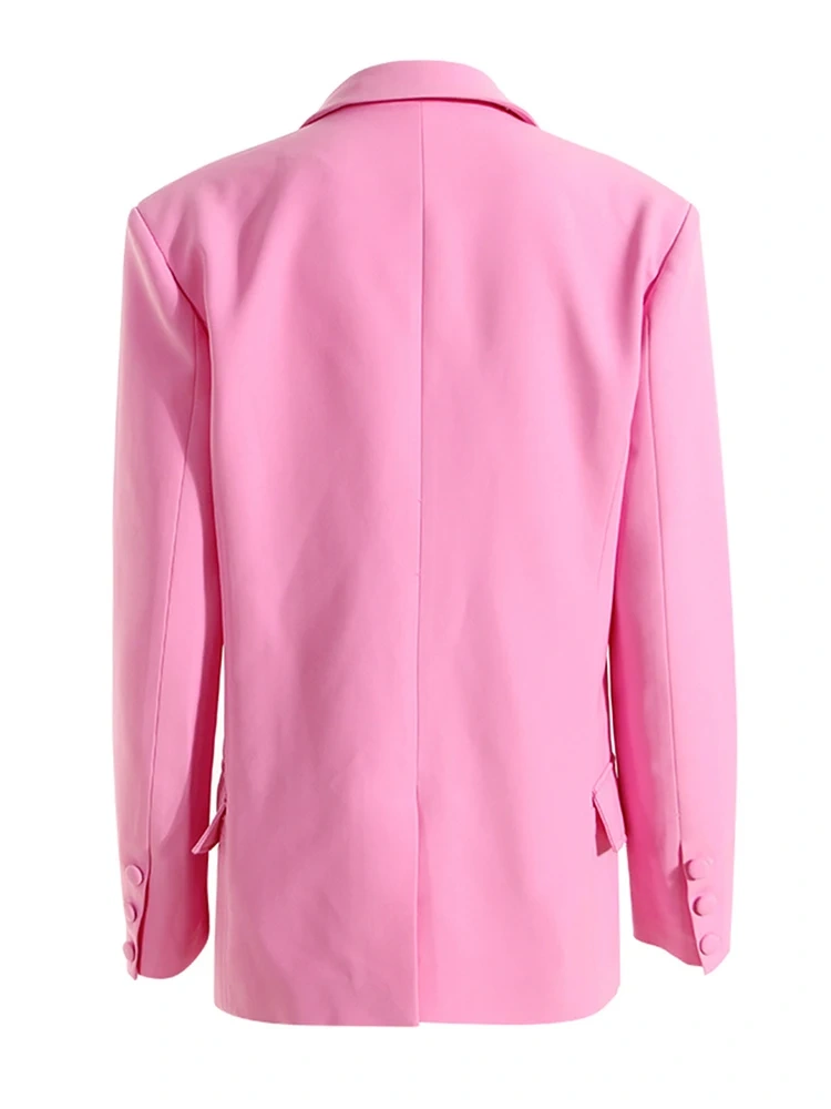 TWOTWINSTYLE Patchwork Pearls Blazers For Women Notched Collar Long Sleeve Slim Autumn Blazer Female Fashion Clothing 20023 New