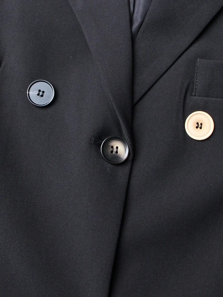 TWOTWINSTYLE Slim Temperament Blazers For Women Notched Collar Long Sleeve Patchwork Button Autumn Blazer Female Fashion Clothes