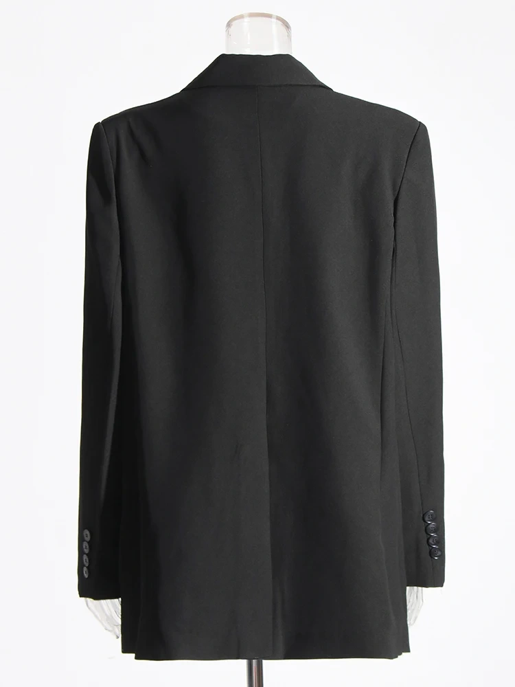 TWOTWINSTYLE Slim Temperament Blazers For Women Notched Collar Long Sleeve Patchwork Button Autumn Blazer Female Fashion Clothes