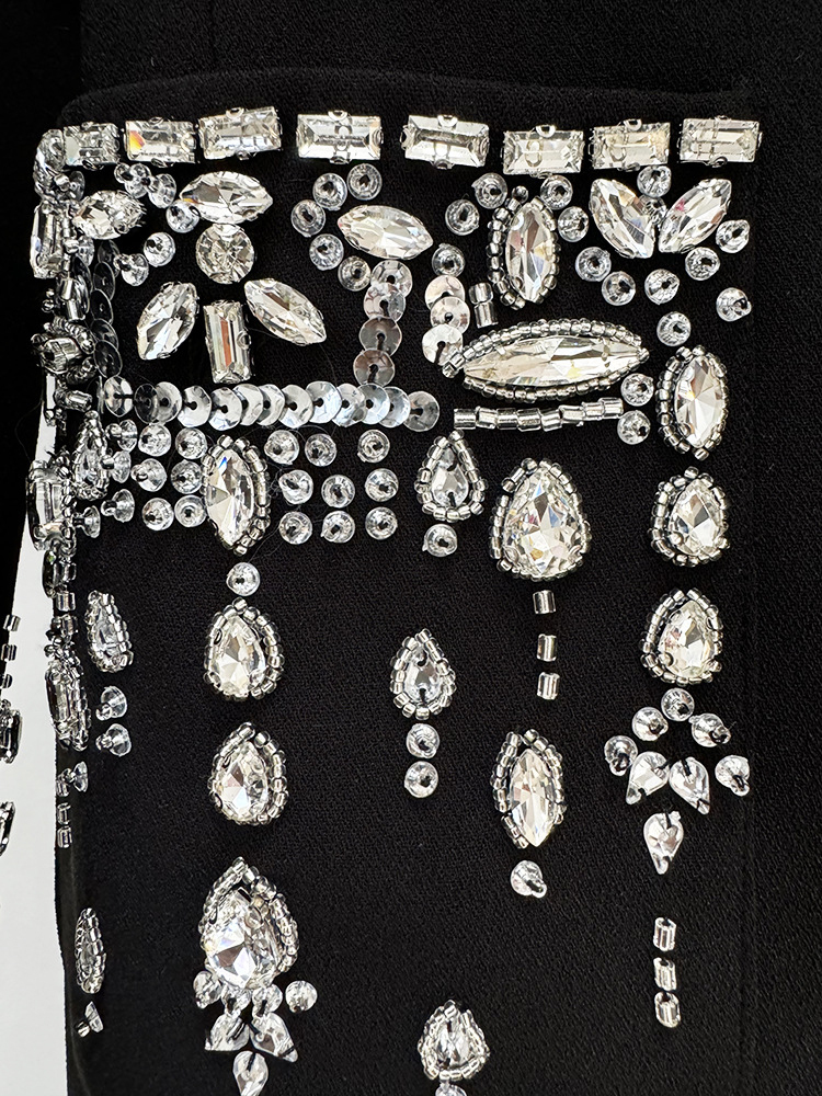 TWOTWINSTYLE Elegant Colorblock Spliced Diamonds Women Slimming Blazers