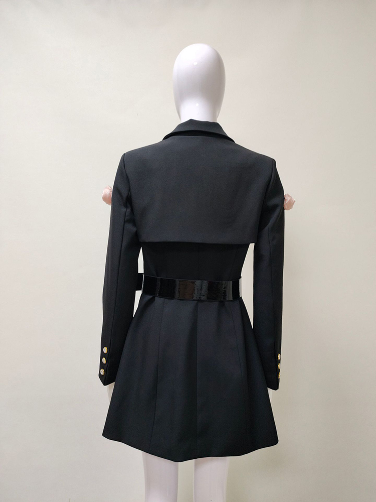 TWOTWINSTYLE Designer Colorblock Spliced Appliques Women Chic Blazers