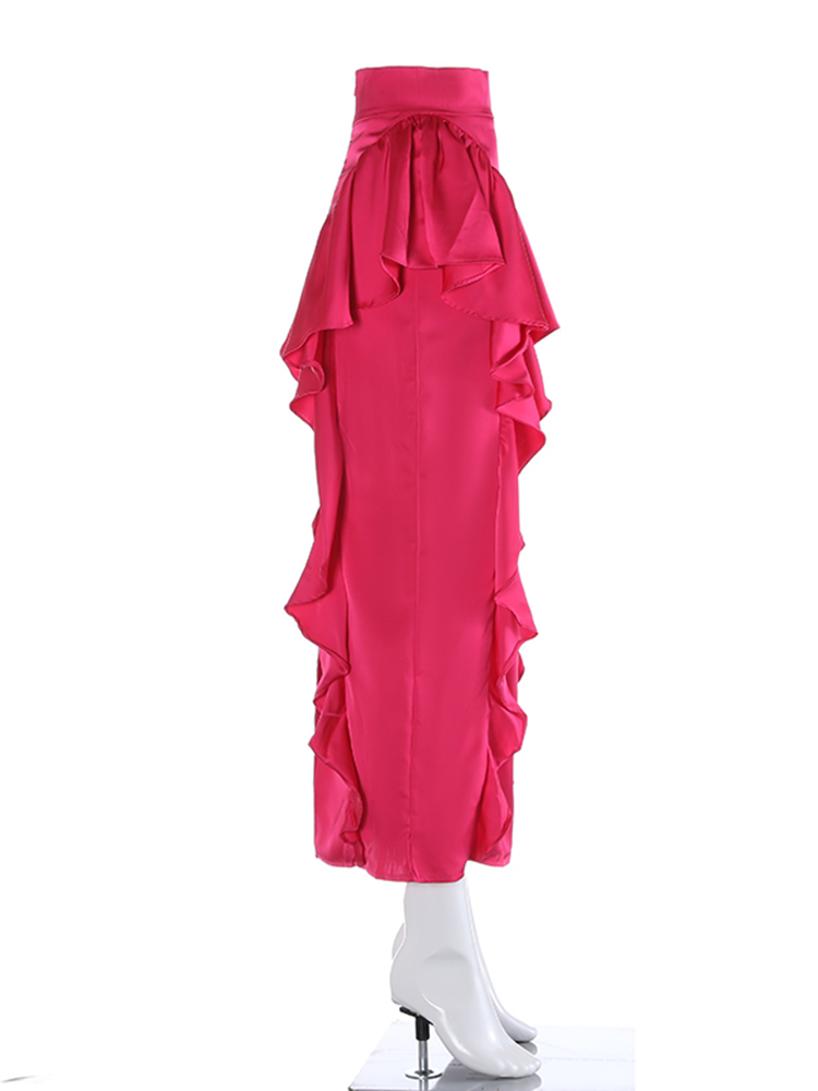 TWOTWINSTYLE Solid Slimming Spliced Folds Women Bodycon Dresses