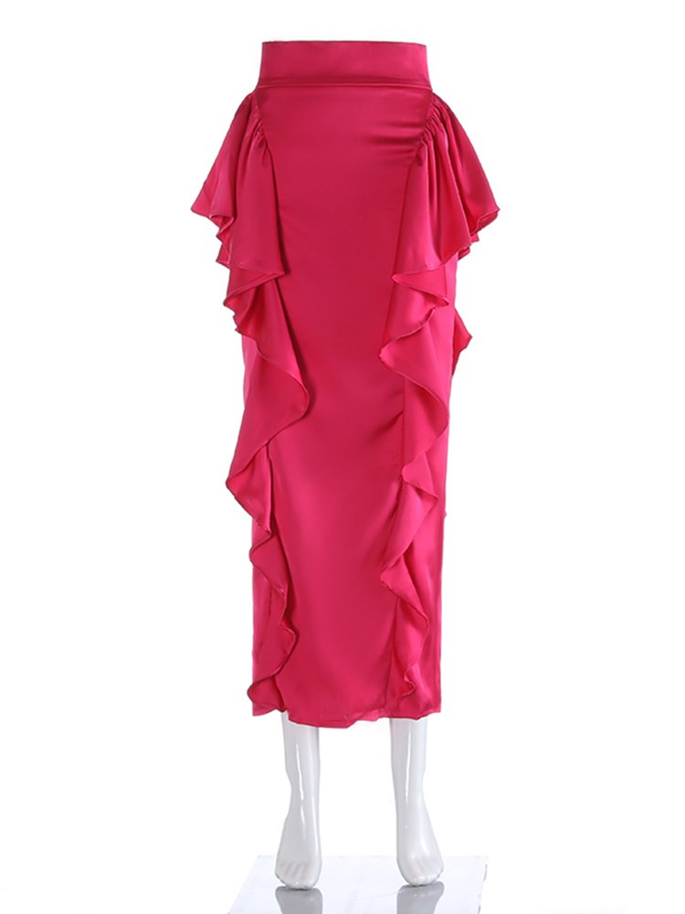 TWOTWINSTYLE Solid Slimming Spliced Folds Women Bodycon Dresses