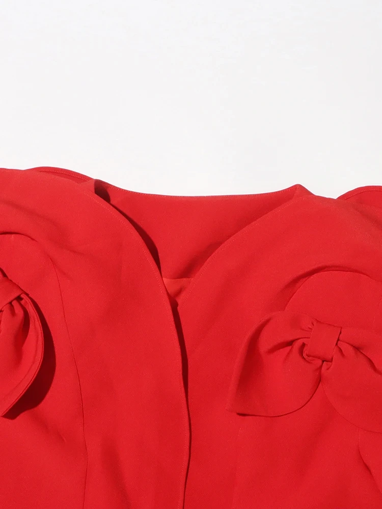 TWOTWINSTYLE Solid Spliced Ruffles Temperament Blazers For Women V Neck Long Sleeve Irregular Designer Chic Blazer Female New