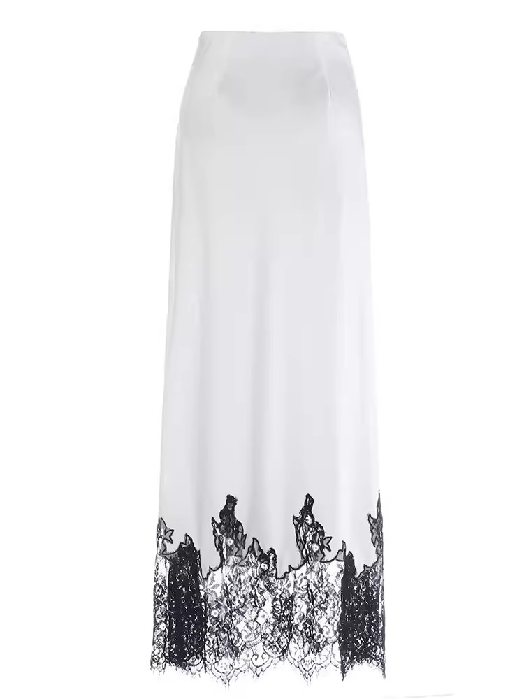 TWOTWINSTYLE Casual Colorblock Spliced Lace Women Chic Skirts