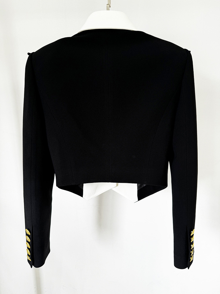 TWOTWINSTYLE Colorblock Chic Spliced Button Women Formal Blazers