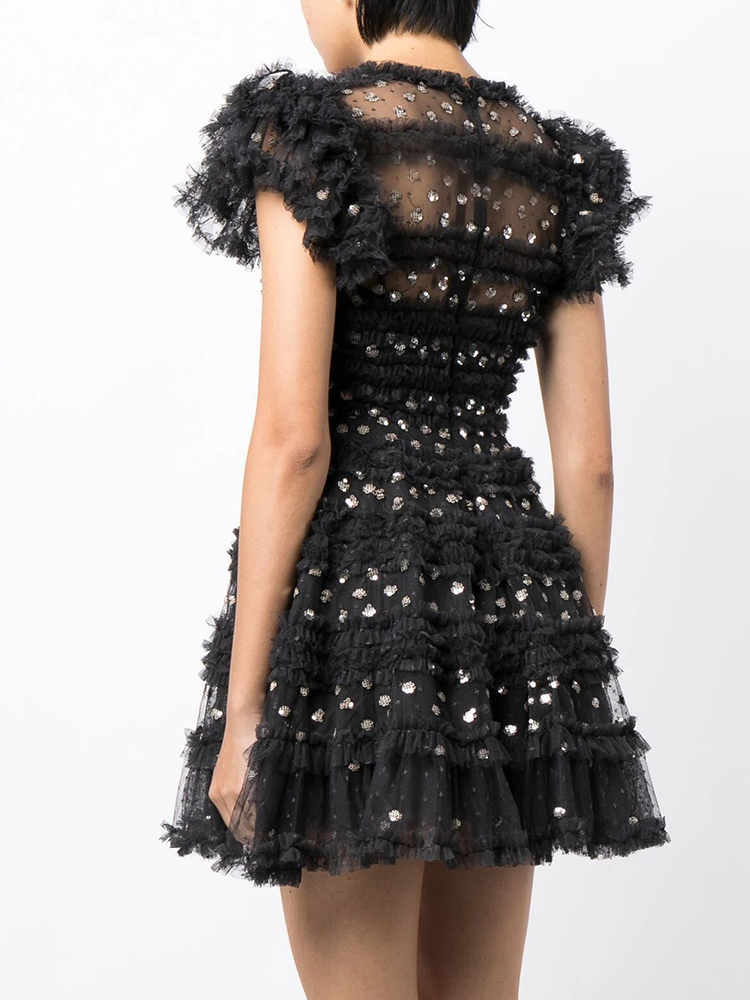 TWOTWINSTYLE Solid Elegant Patchwork Folds Women Formal Dresses