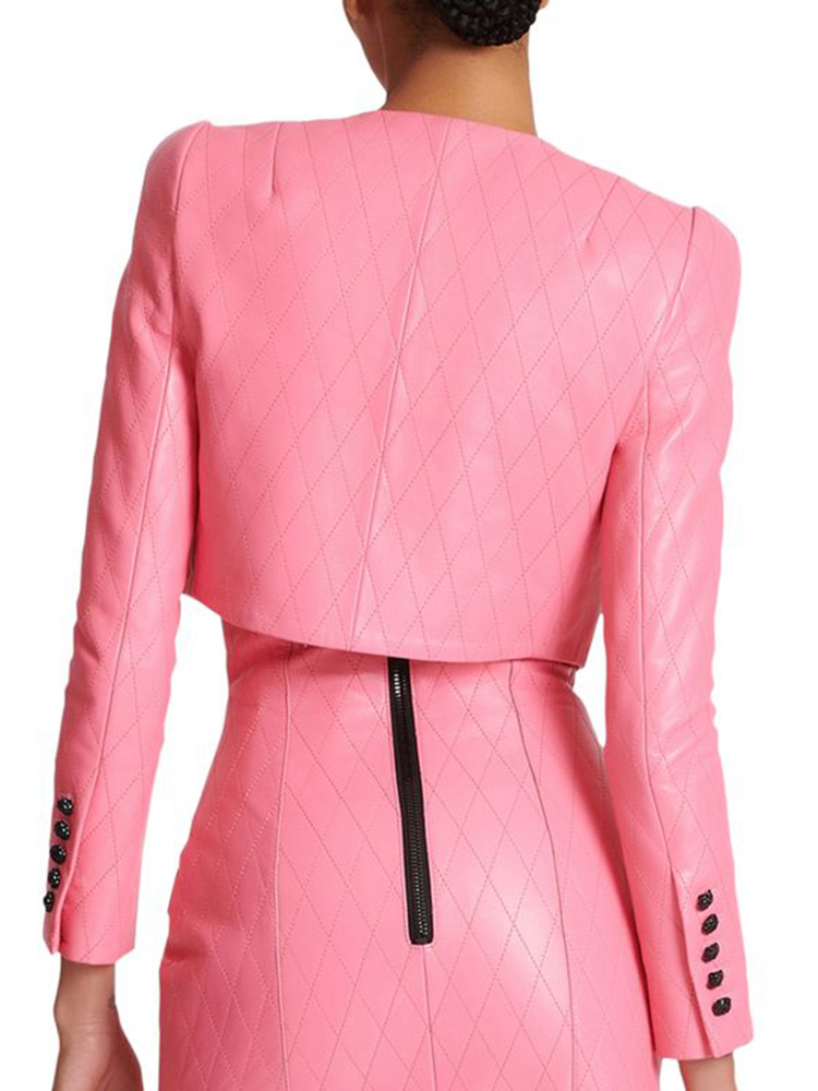 TWOTWINSTYLE Colorblock Elegant Spliced Appliques Women Chic Coats