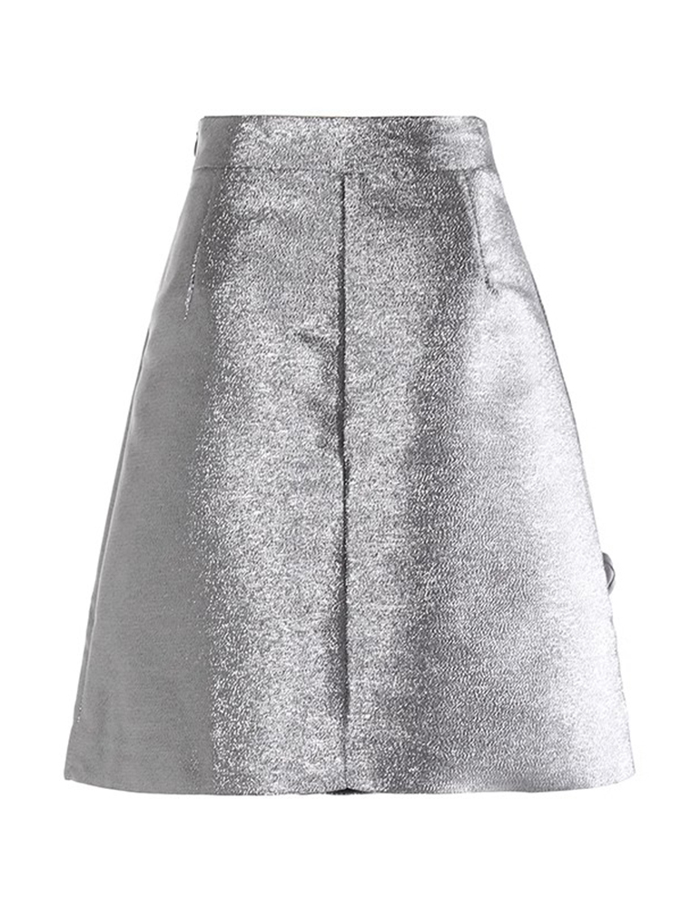 TWOTWINSTYLE Solid Designer Spliced Appliques Women A Line Skirts